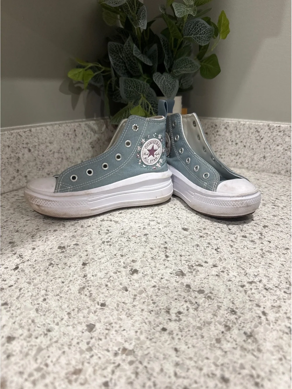 Converse Chuck Taylor All Star Platform High Top Sneakers Light Blue, Size 13